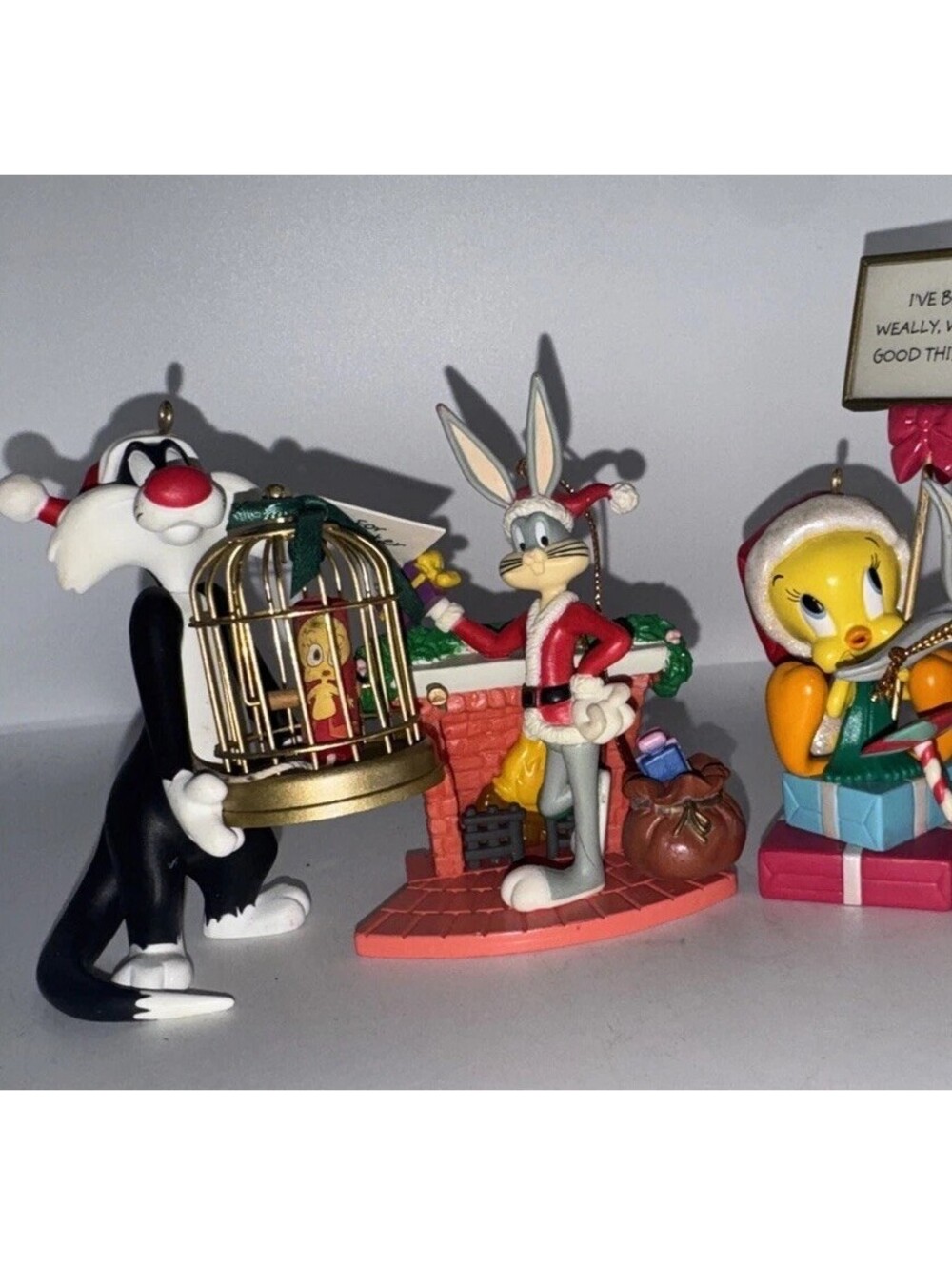 Bugs Bunny Sylvester Tweety Christmas Ornament Lot Warner Brothers WB/ Hallmark